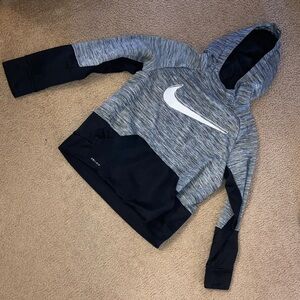 Nike Kids Gray and Black Pullover Hoodie
